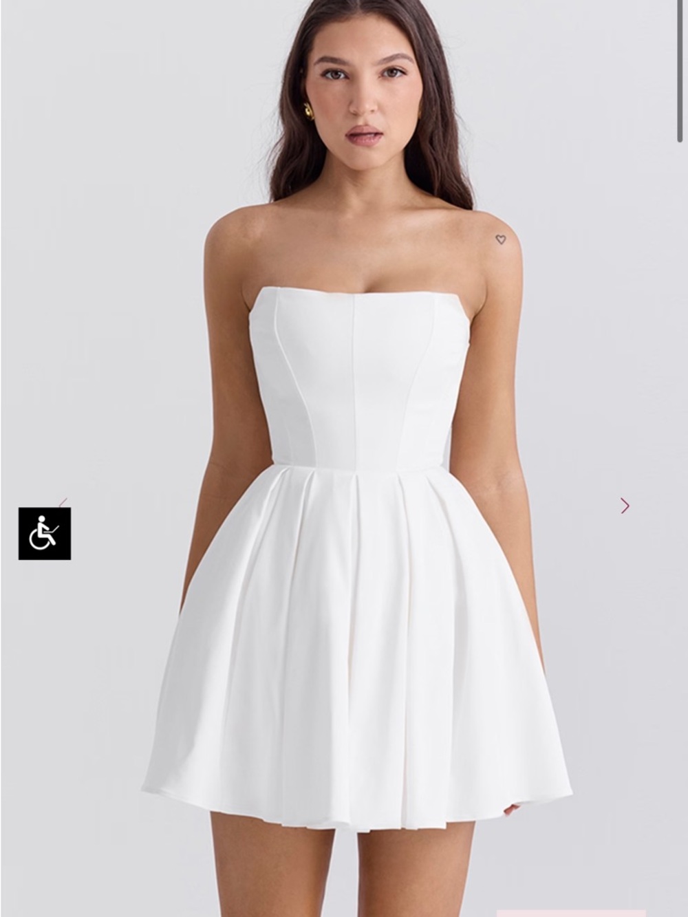 House of CB White Strapless Fit-and-Flare Mini Dress